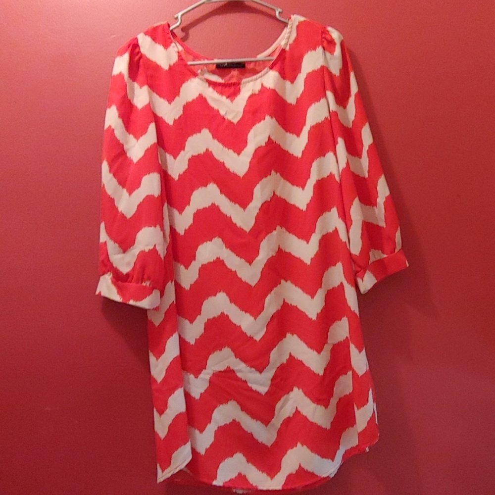 The Vintage Shop Red/ White Chevron Dress